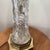 Vintage Neoclassical Style Waterford Brilliant Cut Pitcher Vase Table Lamp With Beaded and Sequined Brown Shade For Sale - Image 9 of 12