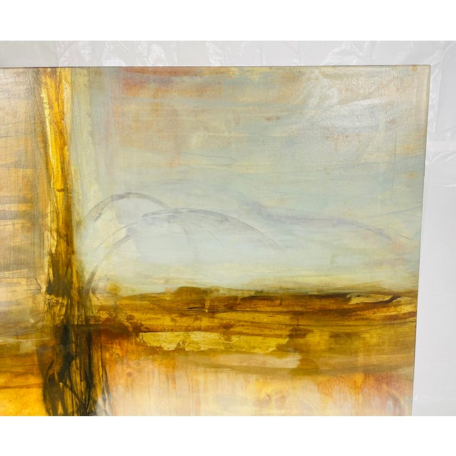 Brown Large Abstract Landscape Oil Painting “Moon Light” by E. Remender For Sale - Image 8 of 15