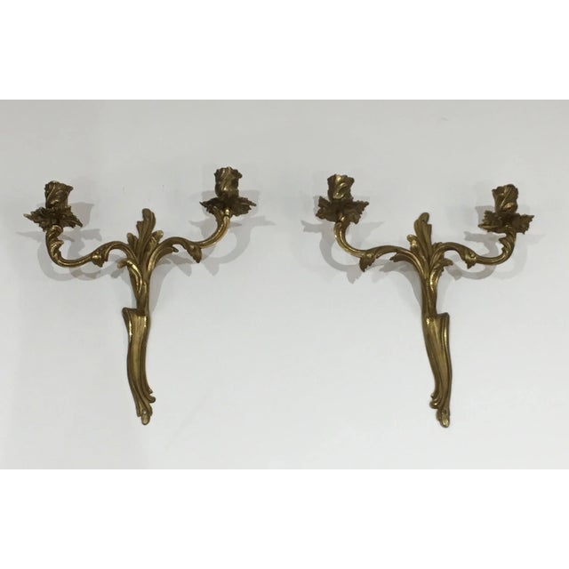 Louis the 15th Style Bronze Wall Lights. French, Circa 1950 - A Pair For Sale - Image 11 of 13