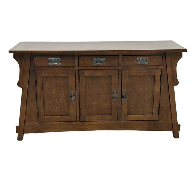Mission Oak Crofter Console Cabinet - 55" Micheals Cherry For Sale - Image 12 of 14