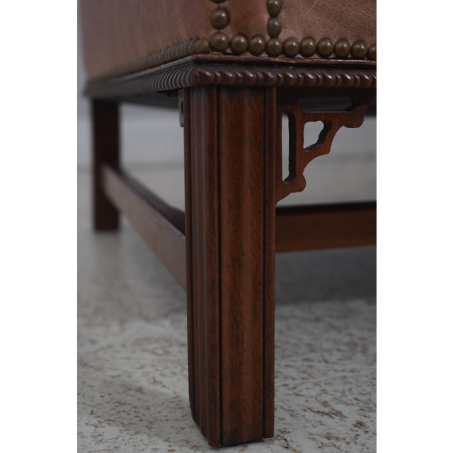 Hickory Chair Co Camelback Leather Sofa For Sale - Image 11 of 18