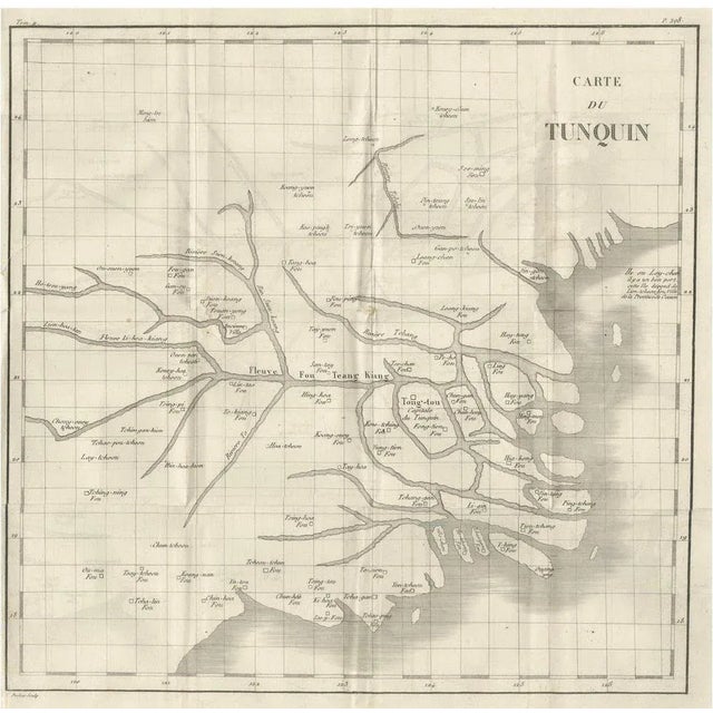 Antique Map of Tonkin, Northern Vietnam Red River Delta, 1780s For Sale - Image 10 of 10