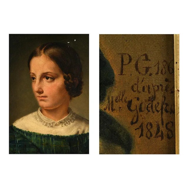Portrait signed Marie-Eléonore Godefroid bought by Julien Cohen during the Affair Conclue television show. This piece is...