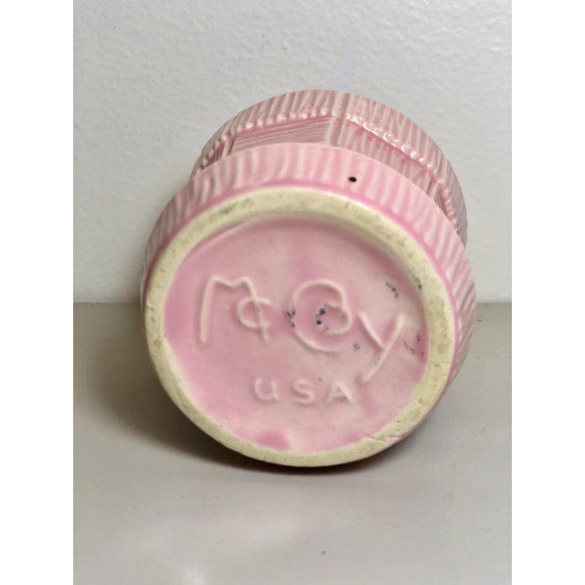 McCoy Pottery Small "Pink" Mid-Century Flowerpot and Saucer For Sale - Image 4 of 10
