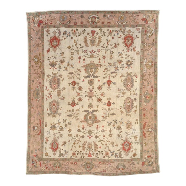 Galerie Shabab Collection Mid-20th Century Turkish Oushak Large Carpet For Sale