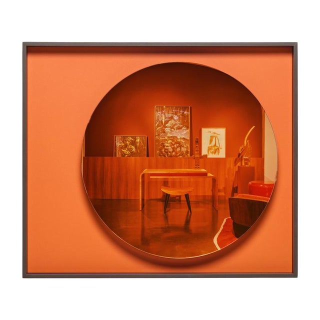 Orange Glass and Lacquered Wood Frame Mirror Moon by Reda Amalou Design For Sale - Image 15 of 15