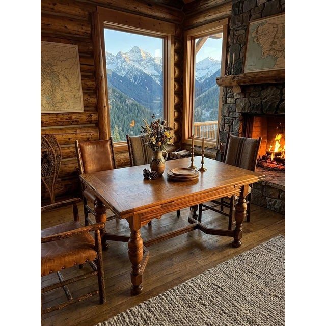 Bring timeless Old World character into your home with this professionally restored stunning Jacobean Revival draw-leaf...