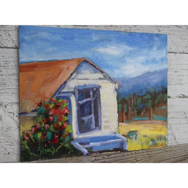 Quiet Places & Farm Moments — Connie’s Barn Original oil painting by L. Haas, 14 x 11 in unframed gesso‑primed masonite...