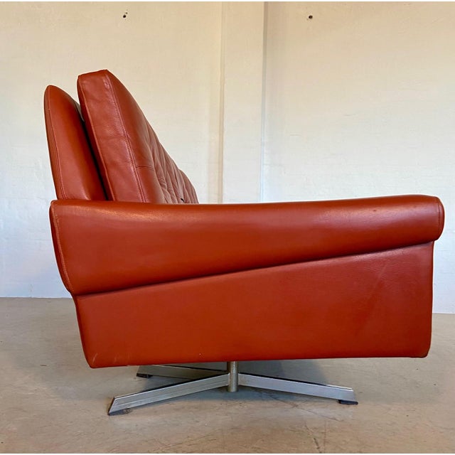 Danish 3-Seater Sofa in Cognac Leather and Chrome by Svend Skipper, 1960s For Sale - Image 14 of 18