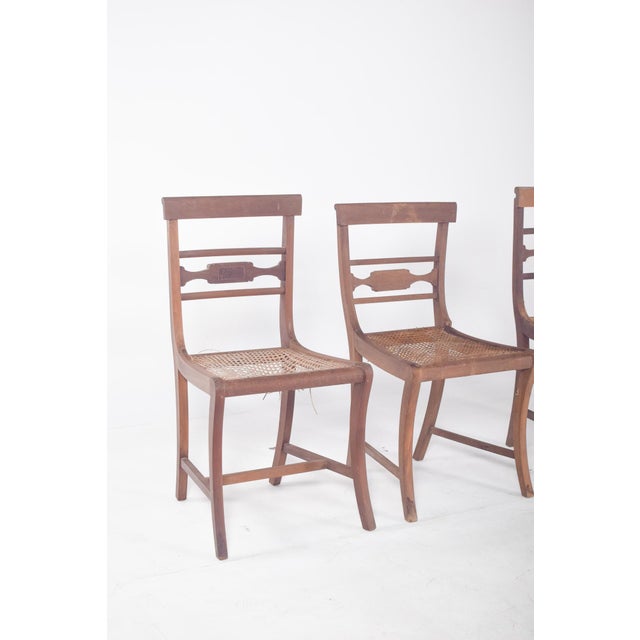 Antique Chairs with Straw Bottoms, 1890s, Set of 4 For Sale - Image 3 of 11