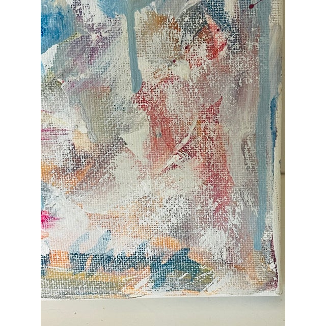 Abstract modern mixed media painting on stretched canvas, Floridas Bromelias, signed M Shulga.