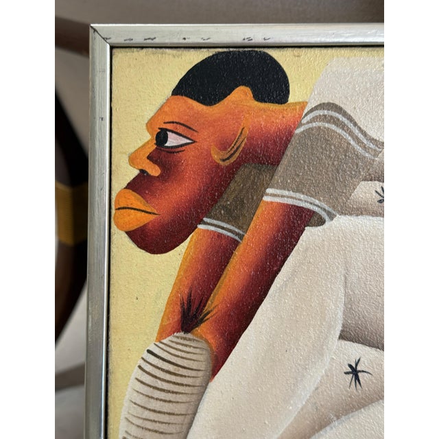 1990s Whimsical Painting by Haitian Artist Signed Bazile after Laurent Casimir For Sale - Image 10 of 18