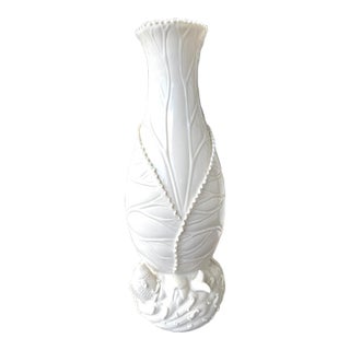 Vintage Chinese White Porcelain Vase – Fine Bone China - Cabbage Leaf Pattern For Sale