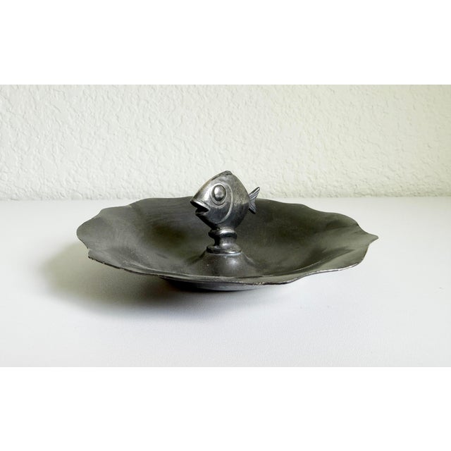 Silver Fish Vide Poche Catchall in Pewter For Sale - Image 8 of 12