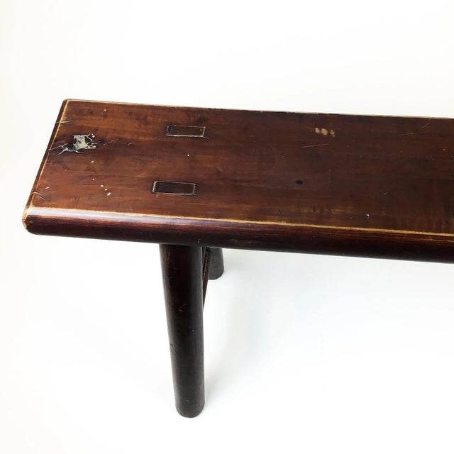 Antique Wood Bench Modernist Chinese Style For Sale In Portland, ME - Image 6 of 12