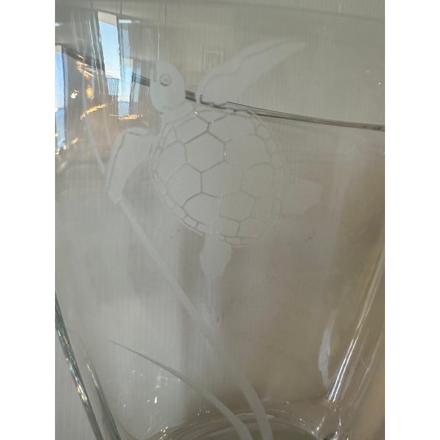Transparent 1980s Nachtmann Germany Clear Crystal Vase Edged With "Sea Life" Design For Sale - Image 8 of 12