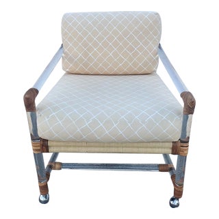 1970s Lucite and Bamboo Club Chair Attribute to McGuire . For Sale
