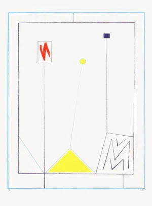 1980s Jean-Claude Rossel Composition Screen Print