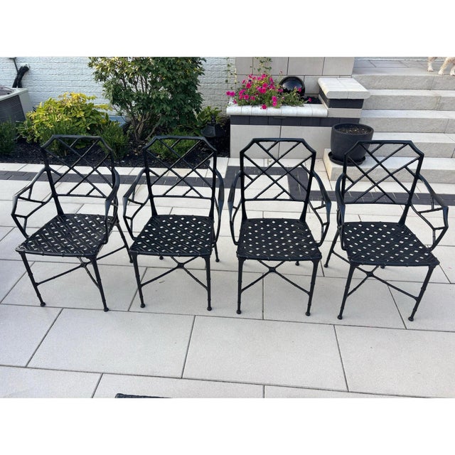 Offered is an authentic vintage set of Calcutta patio chairs by Brown Jordan with the “BJ” label on each chair. This set...