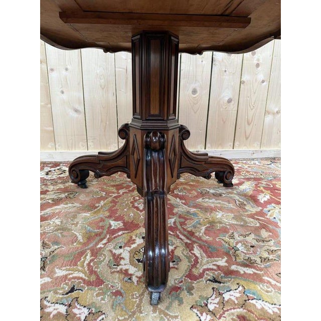 Wood Napoleon III Tripod Pedestal Table in Rosewood For Sale - Image 7 of 8