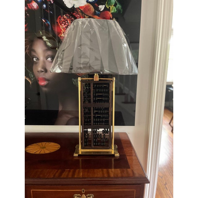 Wood Mid 20th Century Chinese Abacus Lamp For Sale - Image 7 of 15