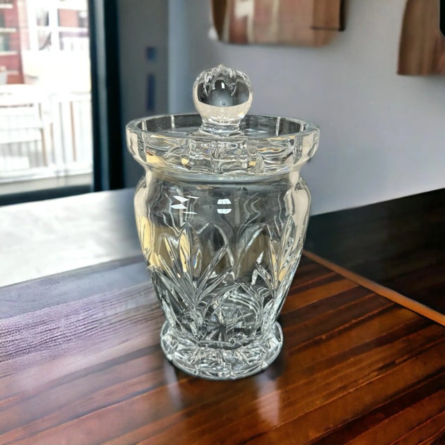 Canterbury Marquis Waterford Crystal Glass Biscuit Jar For Sale - Image 6 of 9