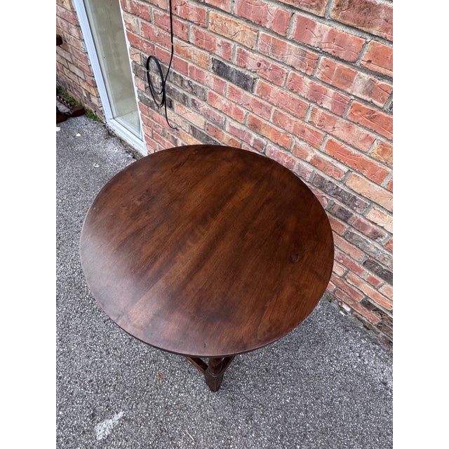 Brown Antique English Round Side Table For Sale - Image 8 of 10
