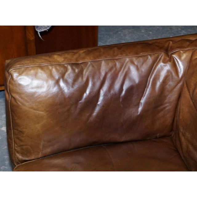 Large Brown Leather 3-Seater Sofa from Halo Groucho For Sale - Image 5 of 18