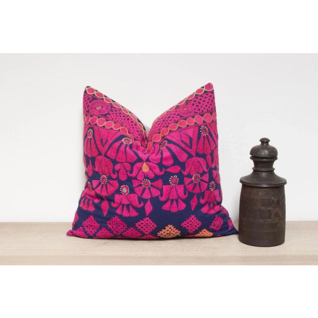 Textile Dwi Embroidered Floral Pillow For Sale - Image 7 of 7