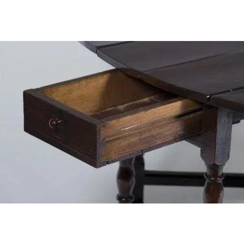 English Antique English Oak Drop Leaf Table For Sale - Image 3 of 5