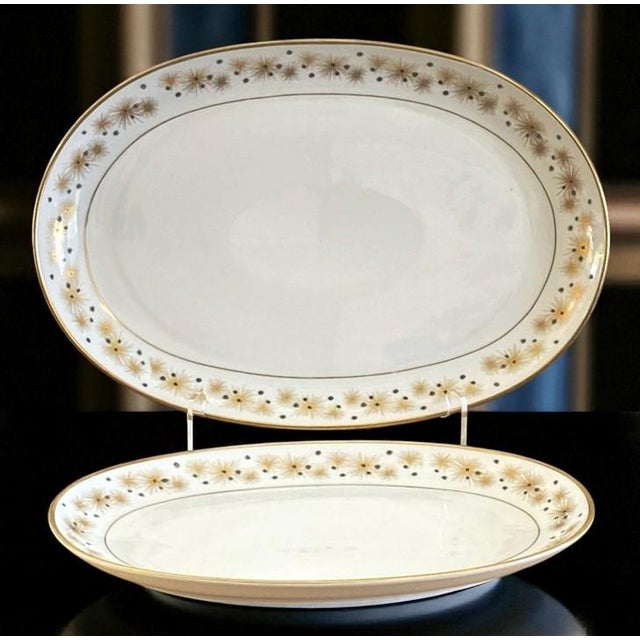 Vintage Mid-Century Modern Edelstein Bavaria Set of Two Oval Platters "Starlight" Pattern For Sale - Image 13 of 18