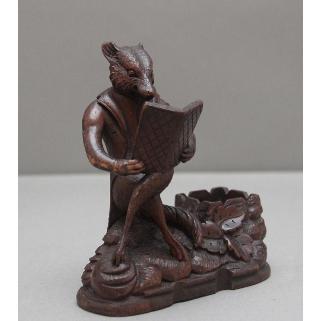 Wood Antique Black Forest Carving of a Fox, 1880 For Sale - Image 7 of 8