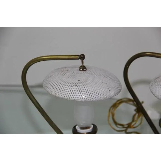 Mid-Century Modern Mid-Century Perforated Brass Table Lamps, Set of 2 For Sale - Image 3 of 8