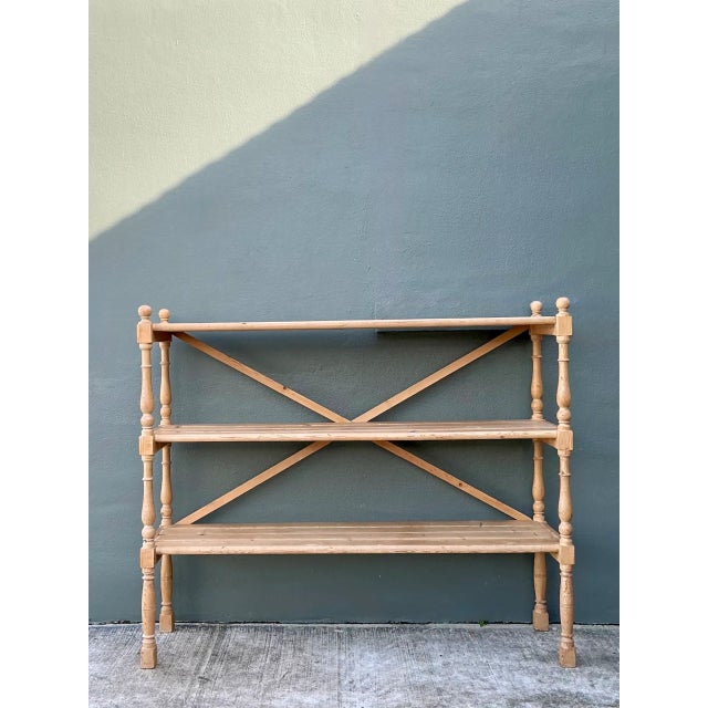 Vintage Three-Tier Pine Shelf For Sale - Image 9 of 12