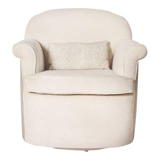 Modern Barrel Back Newly Upholstered Chair For Sale