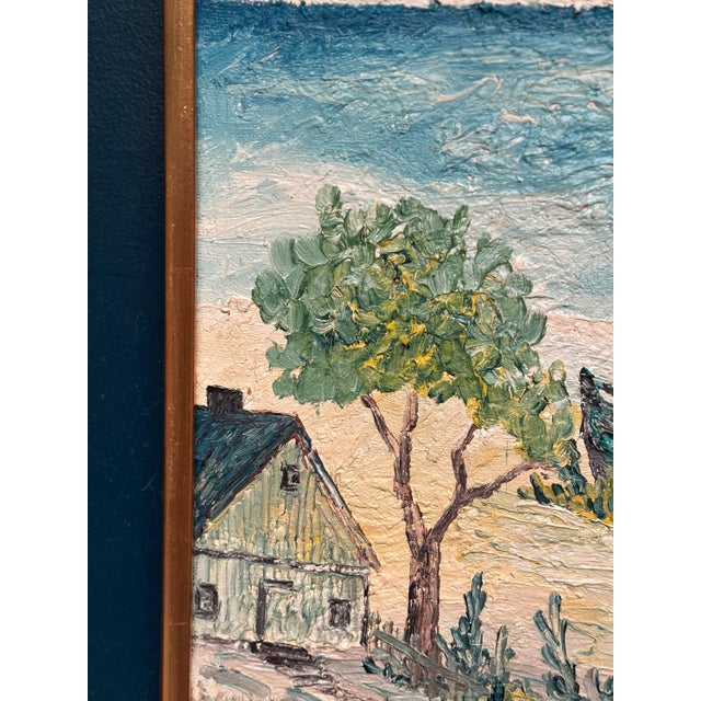 Mid-Century Modern Stig Allan, Landskrona, 1950s, Oil on Panel, Framed For Sale - Image 3 of 18
