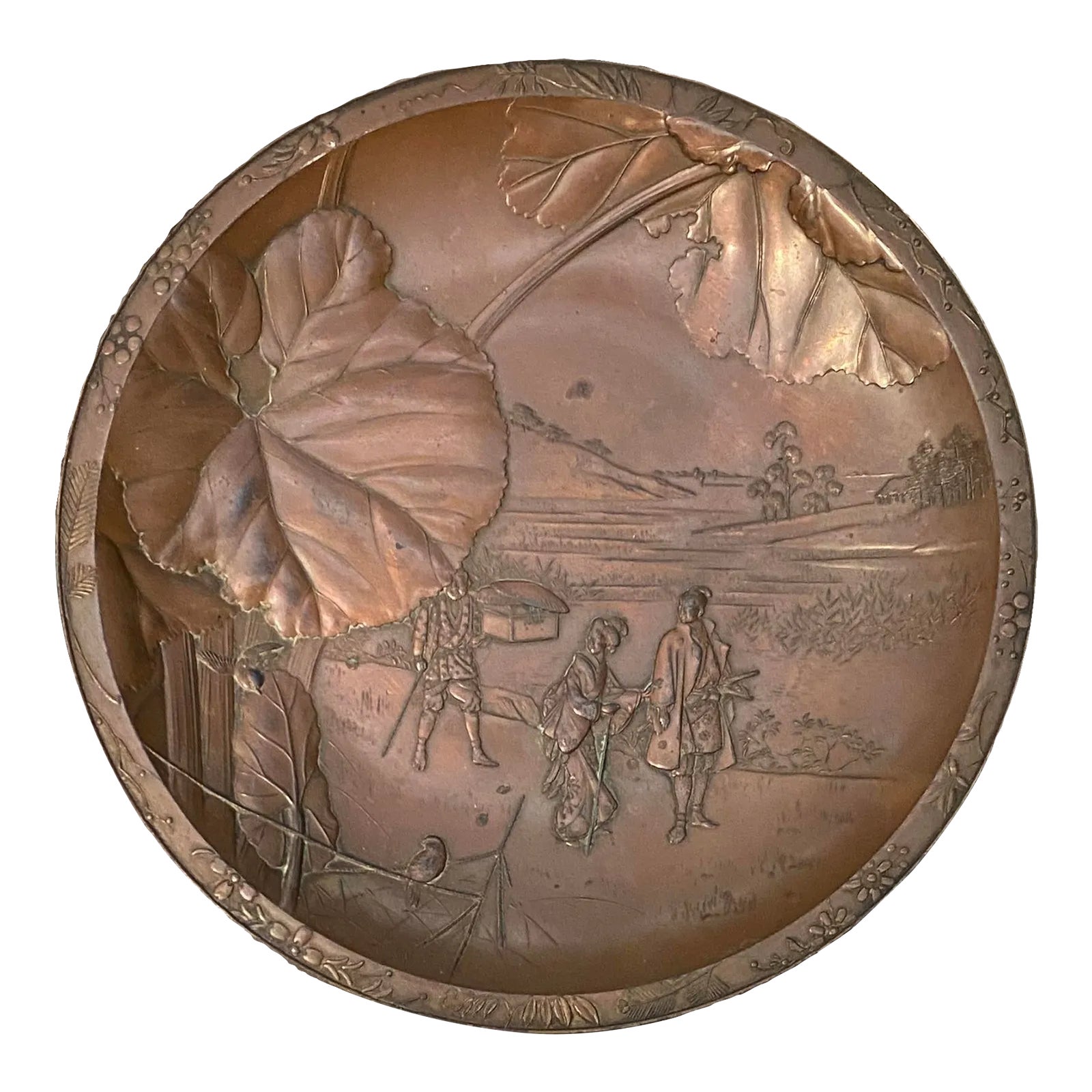 Antique Asian Bronze Plate Chairish