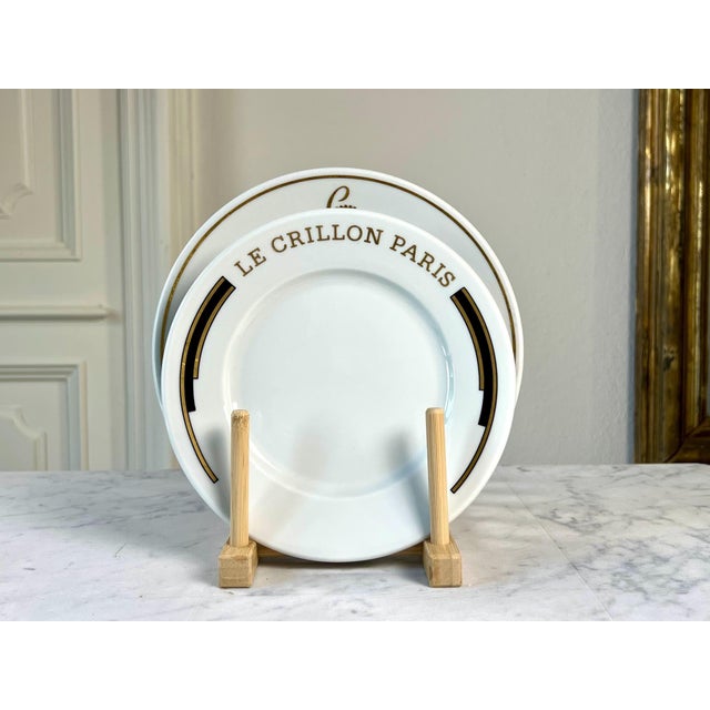 Metal Vintage Sonia Rykiel Le Crillon Paris Porcelain Plate | Black & Gold Hotelware (19 Cm) For Sale - Image 7 of 12