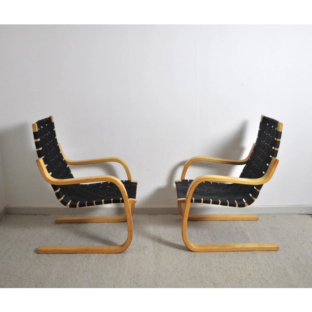 Model 406 Lounge Chairs by Alvar Aalto for Artek, Set of 2 For Sale - Image 3 of 10