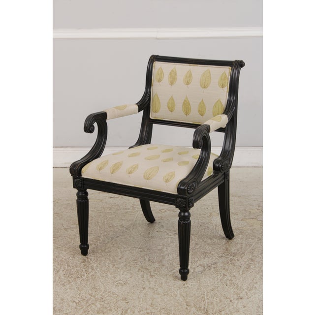 Hickory Chair Furniture Company Hickory Chair Upholstered Armchair & Ottoman For Sale - Image 4 of 18