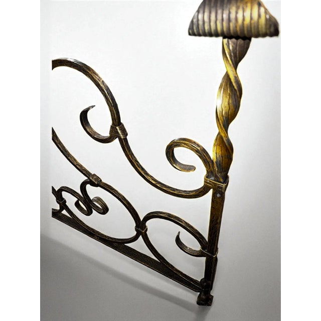 Traditional Vintage Claudio Rayes Hand Forged Solid Iron Cal King Bed For Sale - Image 3 of 11