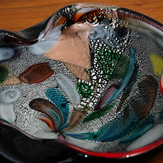 Mid Century Modern Smoking Ashtray Art Glass Multicolored Glaze Vintage Catch All For Sale In Sacramento - Image 6 of 12