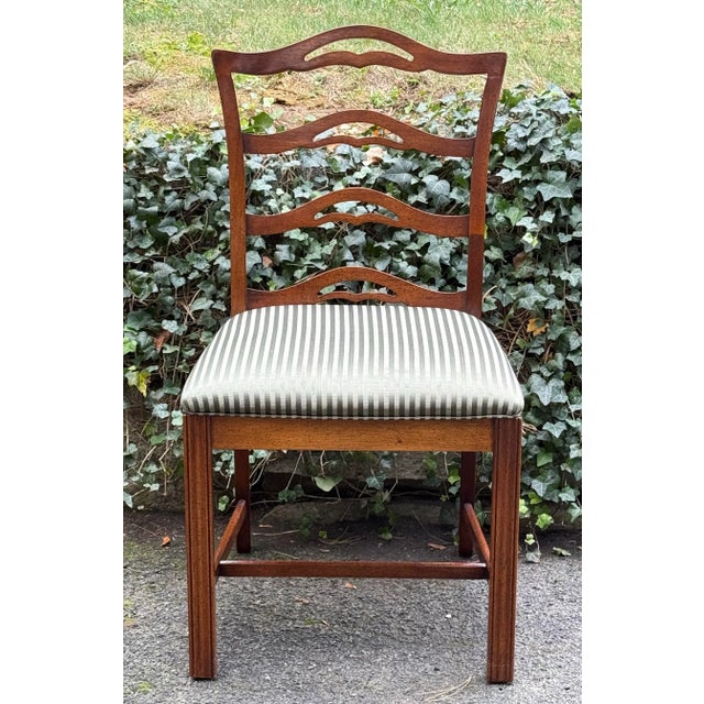 Wood Chippendale Style Mahogany Ribbon Back Dining Chairs For Sale - Image 7 of 11
