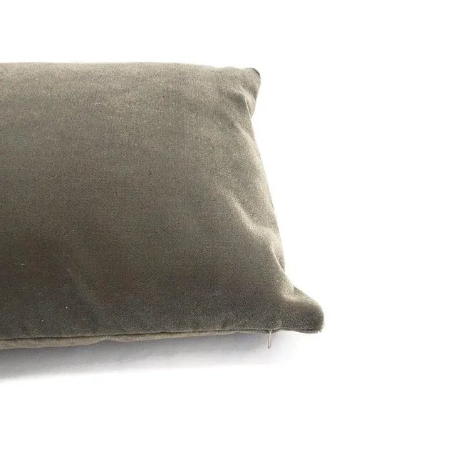 Kravet Faux Mohair in Stone Gray Large Lumbar Pillow Cover For Sale - Image 4 of 5