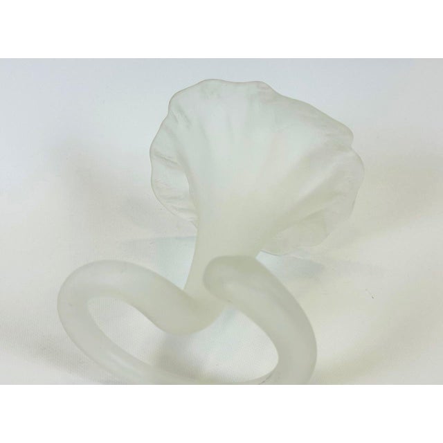 1970s Vintage Handmade Frosted Glass Lilly Vase from Stiver, 1970s For Sale - Image 5 of 9