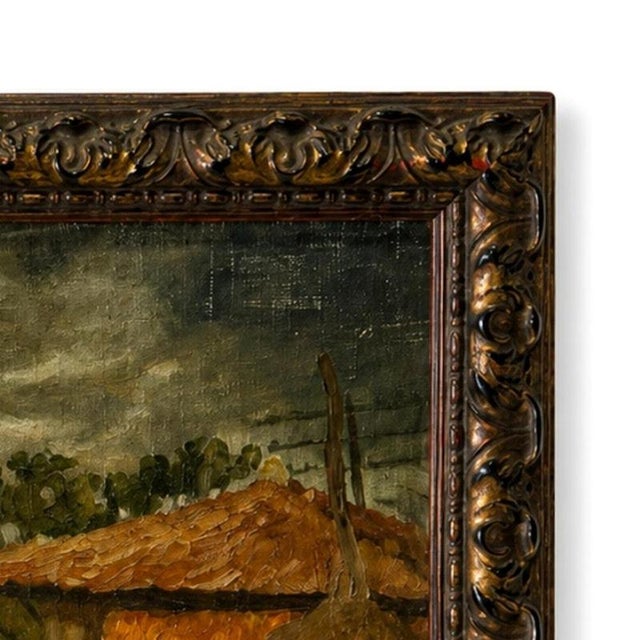 Portuguese School Artist, Landscape, 1947, Oil on Canvas For Sale - Image 4 of 6