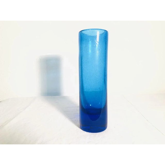 Vintage Scandinavian Glass Cylinder Vase, 1970s For Sale - Image 9 of 11