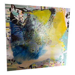 Vintage Jackie Saccoccio Square Portrait (Spring) 2015 Oil and Mica on Linen