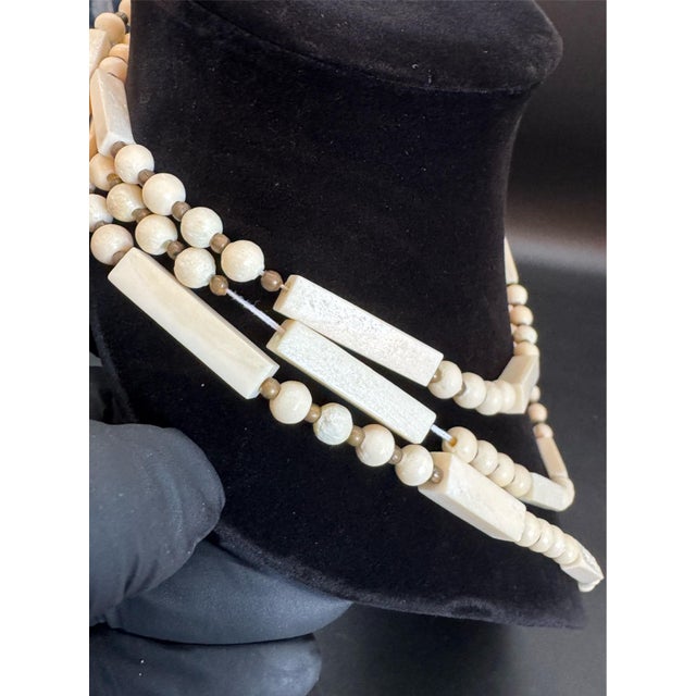 Bone 1980s African Bone Bead Necklace, Opera Length For Sale - Image 7 of 15