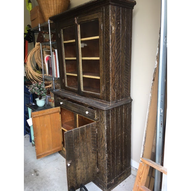 Farmhouse Country Primitive Stepback 1850s Cupboard For Sale - Image 16 of 18